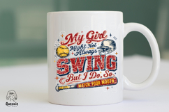 Funny Retro Softball Mom My Girl Might Not Always Swing Product Image 4