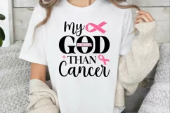 My God is Bigger Than Cancer SVG,Breast Cancer Awareness SVG Product Image 3