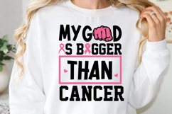 My god is bigger than cancer SVG, Cancer Awareness SVG Product Image 1