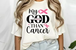 My God is Bigger Than Cancer SVG,Breast Cancer Awareness SVG Product Image 2