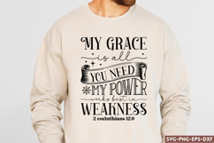 My grace is all you need my power SVG, Christian SVG Desi Product Image 1