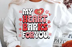 My Heart Barks For You Sublimation PNG Design Product Image 2