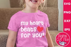 My Heart Beats For You Svg | Kids Valentines Svg | Love Svg Product Image 1