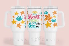 My Heart Belong to the Sea 40oz quencher tumbler sublimation full wrap high resolution transparant background