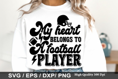 My heart belongs to a football SVG - Football Mom Design Product Image 1