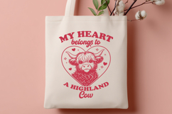 My Heart Belongs to a Highland Cow SVG | Cute Cow Valentine Product Image 3