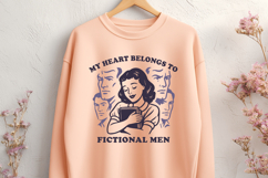 My Heart Belongs to Fictional Men SVG PNG, Funny Book Lover Product Image 2