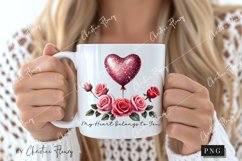 Floral Valentines Quote PNG | Valentines Day PNG Product Image 2