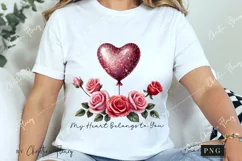 Floral Valentines Quote PNG | Valentines Day PNG Product Image 3