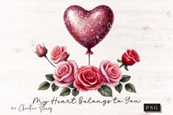 Floral Valentines Quote PNG | Valentines Day PNG Product Image 4