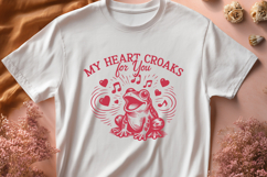 My Heart Croaks For You SVG, Funny Frog Valentine PNG Design Product Image 3