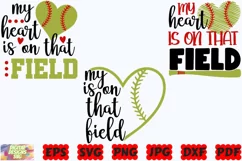 My Heart Is On That Field SVG | Softball SVG | Sport SVG Product Image 2