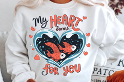 My Heart Swims For You Sublimation PNG Design Product Image 2