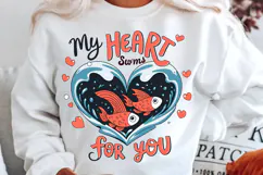 My Heart Swims For You Sublimation PNG Design Product Image 2