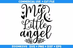 My little angel SVG | Memorial SVG | Memorial Quotes SVG Product Image 1
