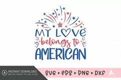 My love belongs to America SVG Design,United States SVG Product Image 1