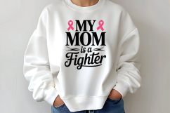 My Mom Is A Fighter SVG | Breast Cancer Awareness SVG Product Image 2