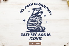 Funny Raccoon SVG, Chronic Pain Humor, Sarcastic Quote PNG Product Image 1