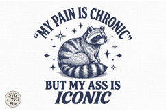 My Pain Is Chronic SVG,Funny Raccoon Product Image 2