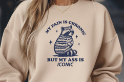 Funny Raccoon SVG, Chronic Pain Humor, Sarcastic Quote PNG Product Image 2