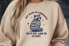 Funny Raccoon SVG, Chronic Pain Humor, Sarcastic Quote PNG Product Image 2
