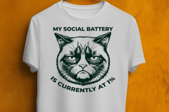 Funny Grumpy Cat Social Battery 1 SVG PNG Design Product Image 3
