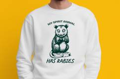 My Spirit Animal Has Rabies SVG - Funny Opossum Trendy PNG Product Image 3
