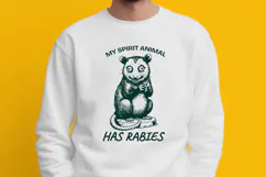 My Spirit Animal Has Rabies SVG - Funny Opossum Trendy PNG Product Image 3
