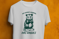 My Spirit Animal Has Rabies SVG - Funny Opossum Trendy PNG Product Image 2