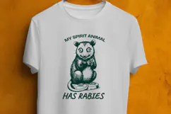 My Spirit Animal Has Rabies SVG - Funny Opossum Trendy PNG Product Image 2