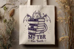 My TBR Has Teeth SVG PNG, Funny Fantasy Bookworm Design Product Image 3