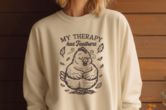 My Therapy Has Feathers SVG PNG | Chicken Lover Farm Life Product Image 3