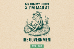 My Tummy Hurts and I’m Mad at the Government SVG, Funny Frog Product Image 1