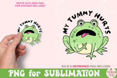 My Tummy Hurts PNG, Funny Kawaii Aesthetic Sticker Design Product Image 3