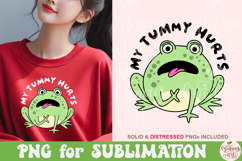 My Tummy Hurts PNG, Funny Kawaii Aesthetic Sticker Design Product Image 4