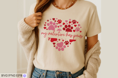 Valentine Paws Love SVG PNG T-shirt Design Product Image 4