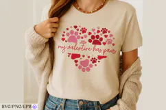Valentine Paws Love SVG PNG T-shirt Design Product Image 4