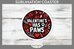 My Valentine&#039;s Has Paws v1 Round Coaster Sublimation Product Image 1