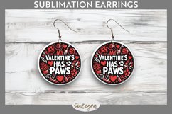 My Valentine's Has Paws v1 Round Earrings Sublimation Product Image 1