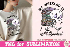 My weekend is all booked png, Book png files Product Image 1