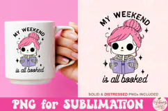 My weekend is all booked png, Book png files Product Image 2
