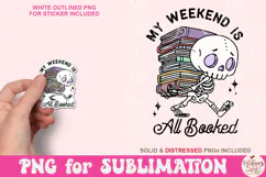 My weekend is all booked png, Book png files Product Image 2