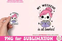 My weekend is all booked png, Book png files Product Image 4