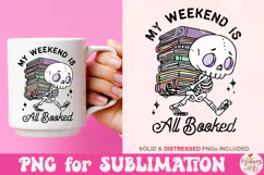 My weekend is all booked png, Book png files Product Image 5