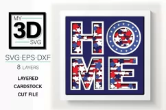 3D USA HOME SVG Product Image 1