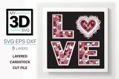 3D VALENTINES LOVE SVG Product Image 1