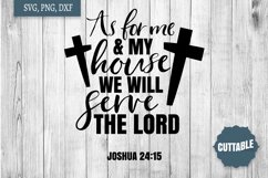 Christian Bible Verse SVG, my house will serve the Lord SVG Product Image 1
