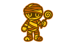 3D Layered Mummy Holding Lollipop for Halloween Decoration Product Image 2