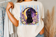 Mystic Black Cat Moon PNG,Halloween Black Cat Design Product Image 3