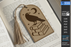 Mystic Wooden Bookmark Laser Cut | Boho Celestial Witchy SVG Product Image 1